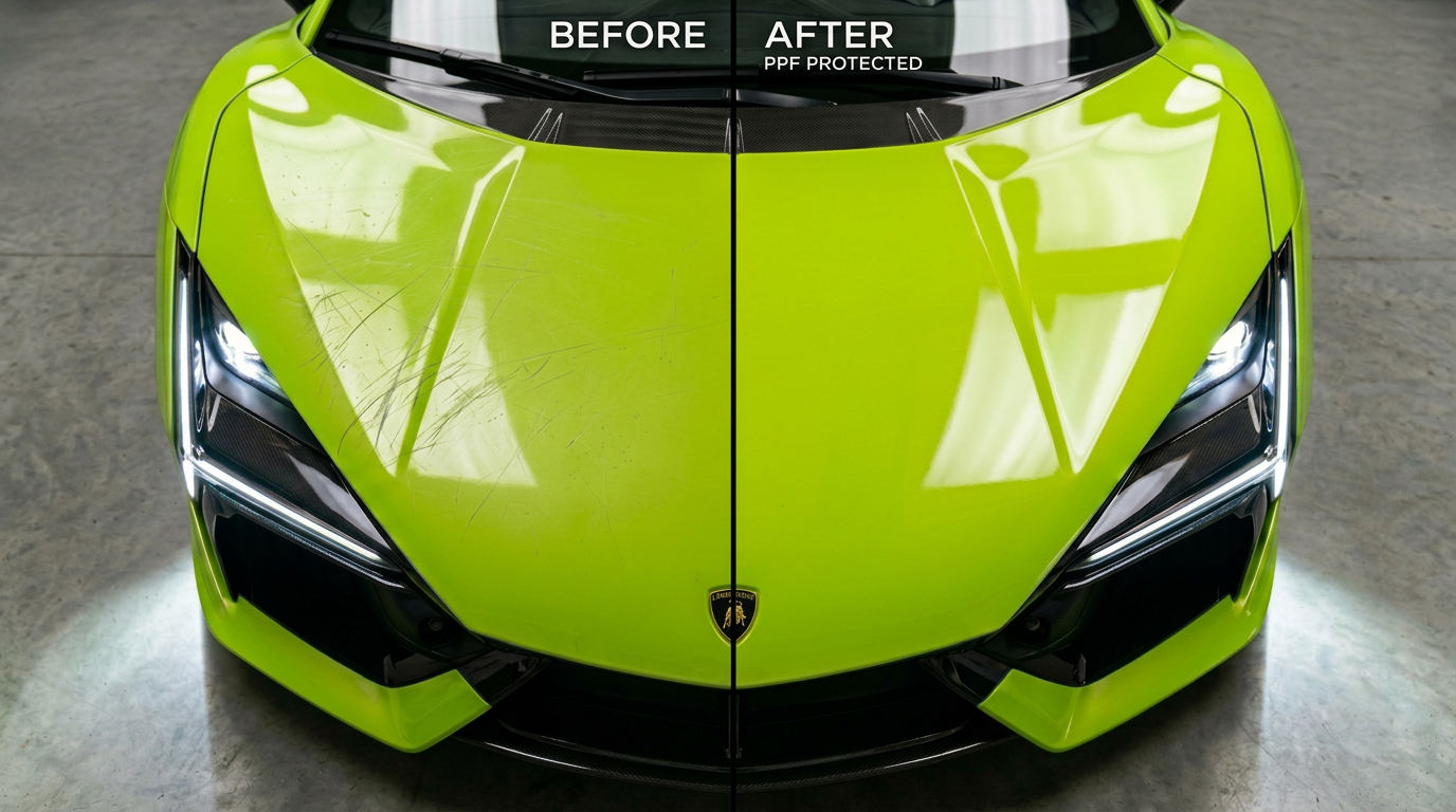 Before and after PPF application