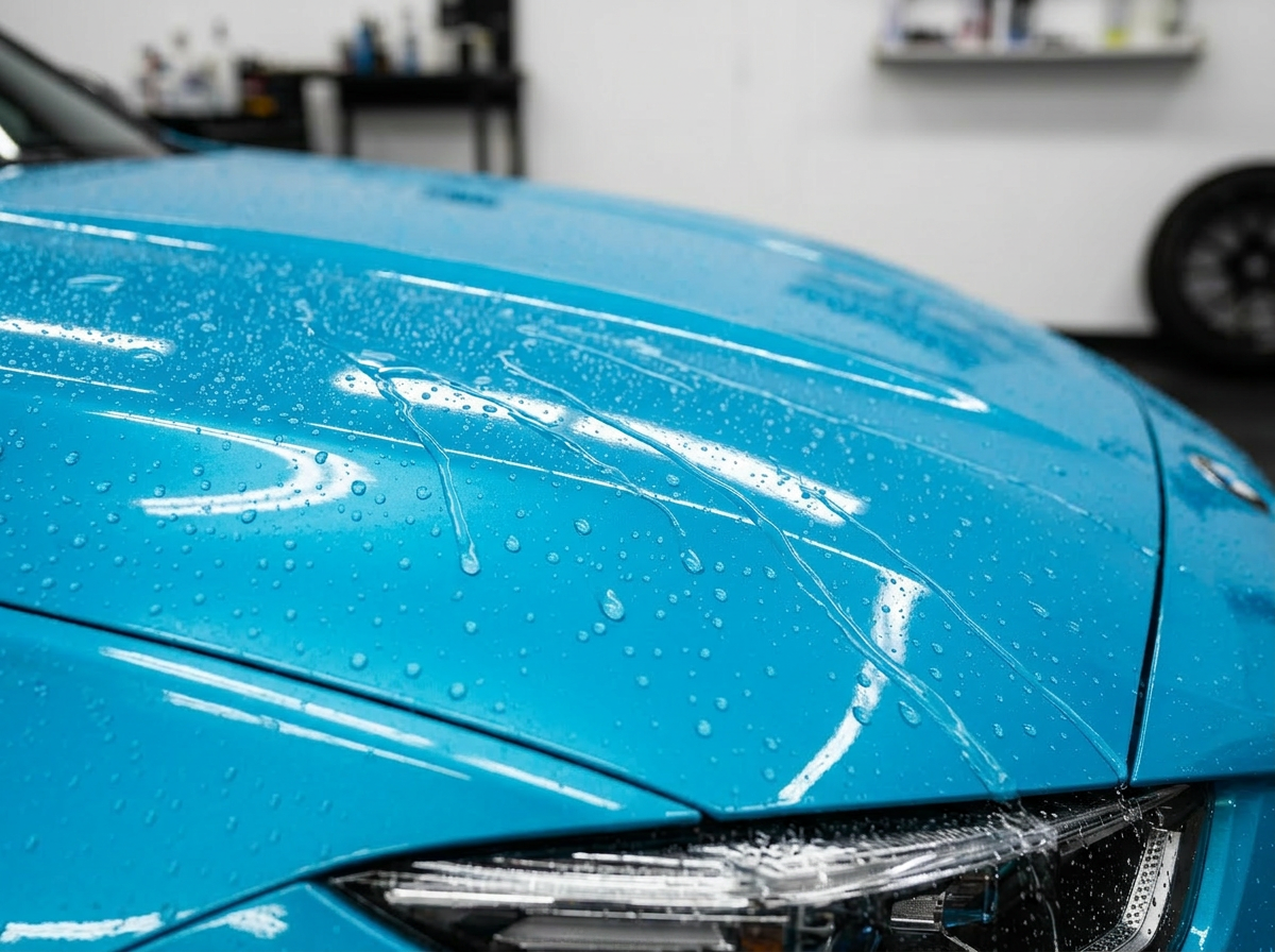 Ceramic coating on vinyl wrapped car